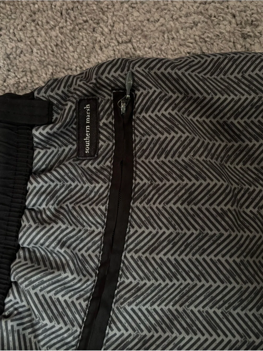 Men's Southern Marsh Black Herringbone Drawstring Shorts